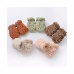 Winter Soft Kids Gloves Solid Thicken Baby Full Finger Mittens Newborn - Green
