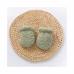 Winter Soft Kids Gloves Solid Thicken Baby Full Finger Mittens Newborn - Green