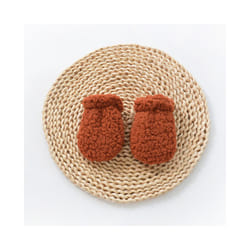 Winter Soft Kids Gloves Solid Thicken Baby Full Finger Mittens Newborn - Orange