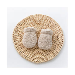 Winter Soft Kids Gloves Solid Thicken Baby Full Finger Mittens Newborn - Beige