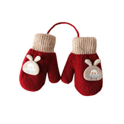 Cartoon Warm Mittens For Baby Snow Gloves For Kids Girls Boys Infant Winter - H