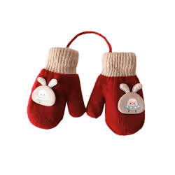 Cartoon Warm Mittens For Baby Snow Gloves For Kids Girls Boys Infant Winter - H