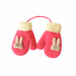 Cartoon Warm Mittens For Baby Snow Gloves For Kids Girls Boys Infant Winter - F