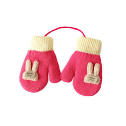 Cartoon Warm Mittens For Baby Snow Gloves For Kids Girls Boys Infant Winter - F