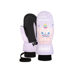 Kids Ski Gloves 3M Thinsulate Winter Keep Warm Finger Mittens Cute Cartoon - S, Pink monster