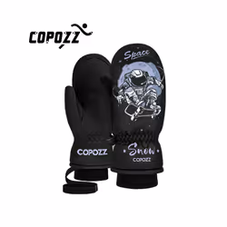 Kids Ski Gloves 3M Thinsulate Winter Keep Warm Finger Mittens Cute Cartoon - S, Blue monster