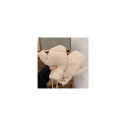 Soft Plush Winter Thick Warm Fingerless Gloves Girls Korean Japanese Solid - One Size, Beige type B
