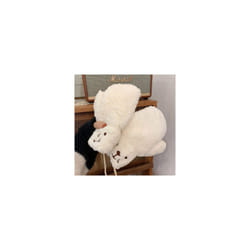 Soft Plush Winter Thick Warm Fingerless Gloves Girls Korean Japanese Solid - One Size, white type B