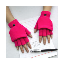 1Pair Kids Black Half Finger Fingerless Gloves for Women and Men Wool - T Style 18