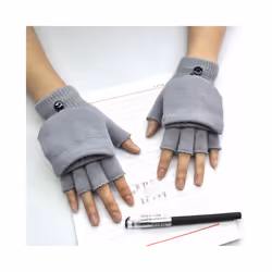 1Pair Kids Black Half Finger Fingerless Gloves for Women and Men Wool - R Style 16