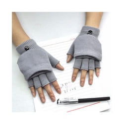 1Pair Kids Black Half Finger Fingerless Gloves for Women and Men Wool - R Style 16