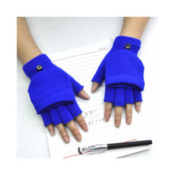 1Pair Kids Black Half Finger Fingerless Gloves for Women and Men Wool - S Style 17