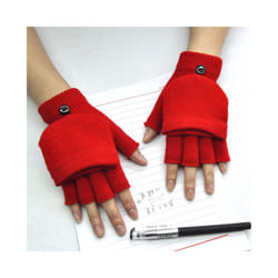 1Pair Kids Black Half Finger Fingerless Gloves for Women and Men Wool - Q Style 15