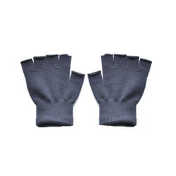 1Pair Kids Black Half Finger Fingerless Gloves for Women and Men Wool - M Style 12