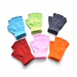 1Pair Kids Black Half Finger Fingerless Gloves for Women and Men Wool - C Style 3