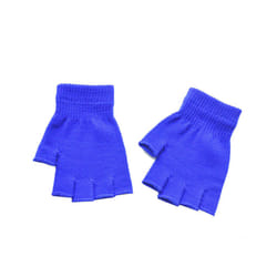 1Pair Kids Black Half Finger Fingerless Gloves for Women and Men Wool - E Style 5
