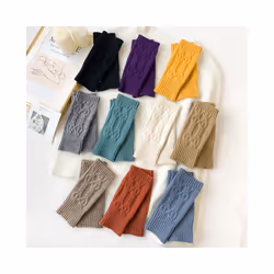 Winter Girl Knitted Gloves Keep Warm Full-finger Durable Various Colors - A08