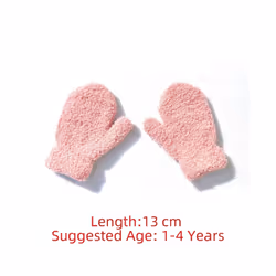 Winter Fleece Full Finger Gloves For KidsÂ Warm Plush Thick Baby Gloves - EB031313