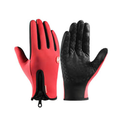 Thermal Winter Gloves Touchscreen Cycling Gloves Full Finger Windproof - M, Red
