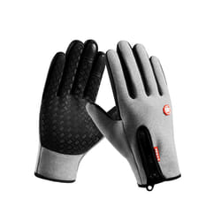 Thermal Winter Gloves Touchscreen Cycling Gloves Full Finger Windproof - S, Grey