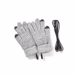 Winter Girl Women Electric Mitten Heated Gloves Full Finger Warmer USB - Yellow