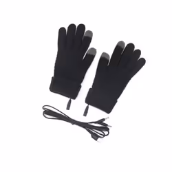 Winter Girl Women Electric Mitten Heated Gloves Full Finger Warmer USB - Black
