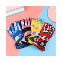 Winter Snow Warm Gloves for Children Aged 3-7 Years Thicken Warm Skiing - red