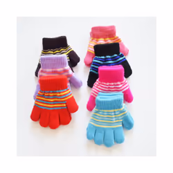 1-5 Years Old Kids Gloves Winter Warm Open-palm Knitted Gloves For Girls - 7