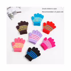 1-5 Years Old Kids Gloves Winter Warm Open-palm Knitted Gloves For Girls - 7