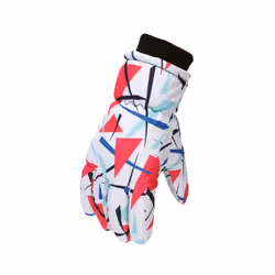 New Children Winter Snow Warm Gloves Boys Girls Ski Snowboard Windproof - L 7 to 12 years, Black Blue