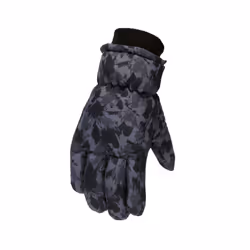 New Children Winter Snow Warm Gloves Boys Girls Ski Snowboard Windproof - L 7 to 12 years, Black Gray