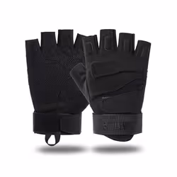 Non-slip Tactical Gloves Airsoft Sport Gloves Half Finger Military Men - M, A-Black