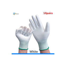 6-30 pairs of nitrile safety coated work gloves, PU gloves and palm coated - xL, White 10 pairs