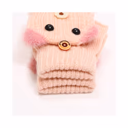 Kids Gloves Winter New 6-12Years Cute Cartoon Baby Boys Girls Flip Gloves - dark green 6-12years
