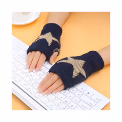 1Pair Winter Warm Women Boys & Girl's Students Gloves,Fashion  Knitted - Navy Blue