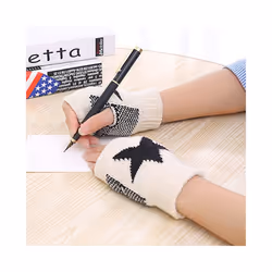 1Pair Winter Warm Women Boys & Girl's Students Gloves,Fashion  Knitted - White