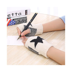 1Pair Winter Warm Women Boys & Girl's Students Gloves,Fashion  Knitted - White