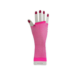 Fine Net Medium Length Fishing Net Elastic Glove Feeling Mesh Glove Ancient - One Size, Rose red