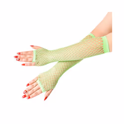 Fine Net Medium Length Fishing Net Elastic Glove Feeling Mesh Glove Ancient - One Size, Green
