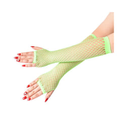 Fine Net Medium Length Fishing Net Elastic Glove Feeling Mesh Glove Ancient - One Size, Green