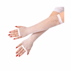 Fine Net Medium Length Fishing Net Elastic Glove Feeling Mesh Glove Ancient - One Size, Green