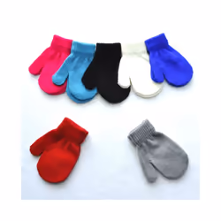 1-4 Years Winter Knitted Gloves For Baby Boys And Girls Warm Rope Full - white
