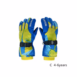 Kids Winter Ski Gloves Waterproof Warm Padded Mitten For Girls Boys Outdoor - C S 4-6Y