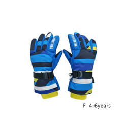 Kids Winter Ski Gloves Waterproof Warm Padded Mitten For Girls Boys Outdoor - F  S 4-6Y