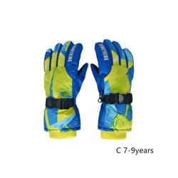 Kids Winter Ski Gloves Waterproof Warm Padded Mitten For Girls Boys Outdoor - C  M 7-9Y