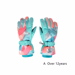 Kids Winter Ski Gloves Waterproof Warm Padded Mitten For Girls Boys Outdoor - A  xL Over 12Y