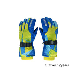 Kids Winter Ski Gloves Waterproof Warm Padded Mitten For Girls Boys Outdoor - C  xL Over 12Y