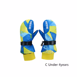 Kids Winter Ski Gloves Waterproof Warm Padded Mitten For Girls Boys Outdoor - C xS Under 4Y