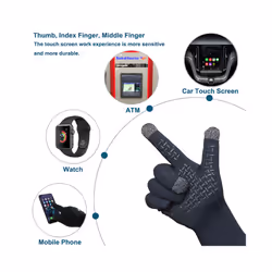 Touch Screen Cycling Waterproof Motorcycle Gloves Outdoor Sports  Gardening - L, Black