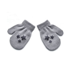 Cartoon Fox Baby Mittens Winter Warm Kids Baby Girl Gloves Knitted Children - style2 gray